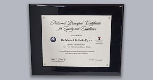 National Principal Certificate for Equity and Excellence.